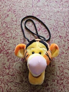 Disney Winnie The Pooh Tigger Head Plush Zip Purse Bag with Strap